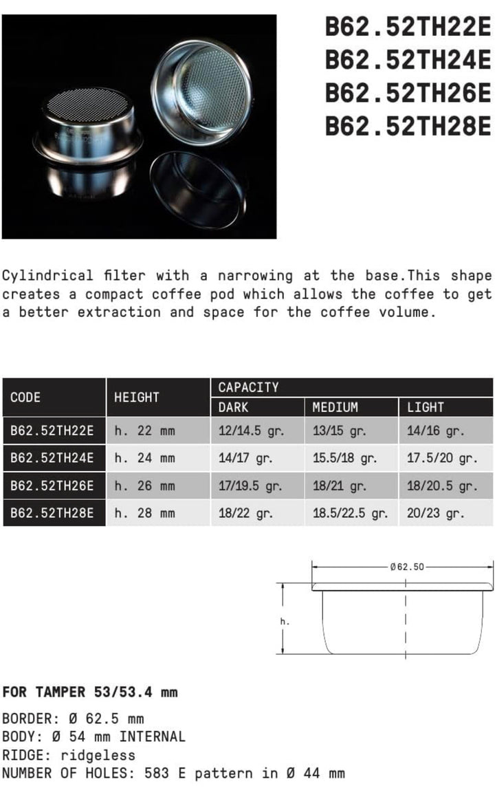 IMS Cestello filtro di precisione da 54 mm - h22E - Coffee Coaching Club