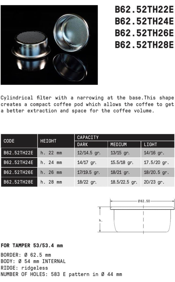 IMS Cesta de filtro de precisión de 54 mm - h26E - Coffee Coaching Club