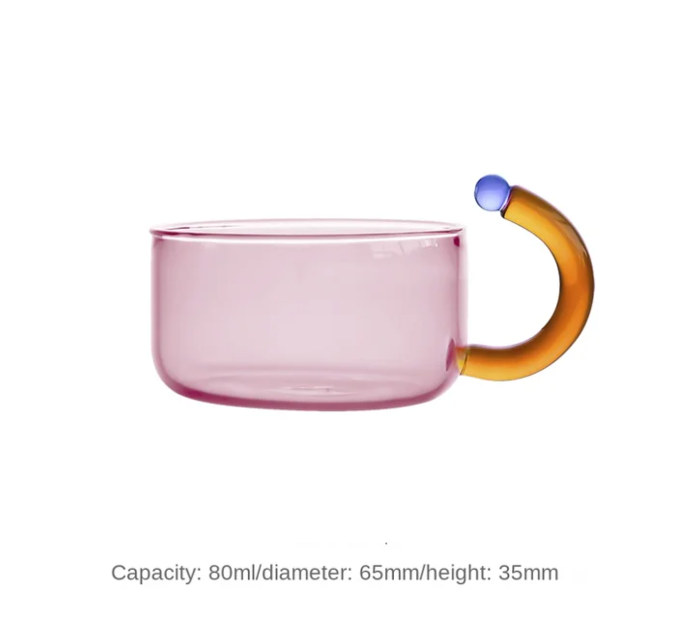IVORE.GROUP Teeglas in Pink mit Henkel in Amber