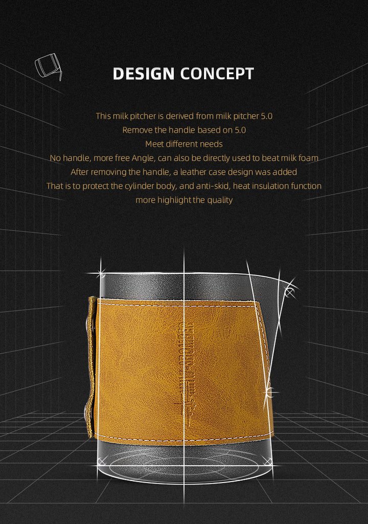MHW-3BOMBER pichet à lait sans poignée noir 400 ml - Coffee Coaching Club