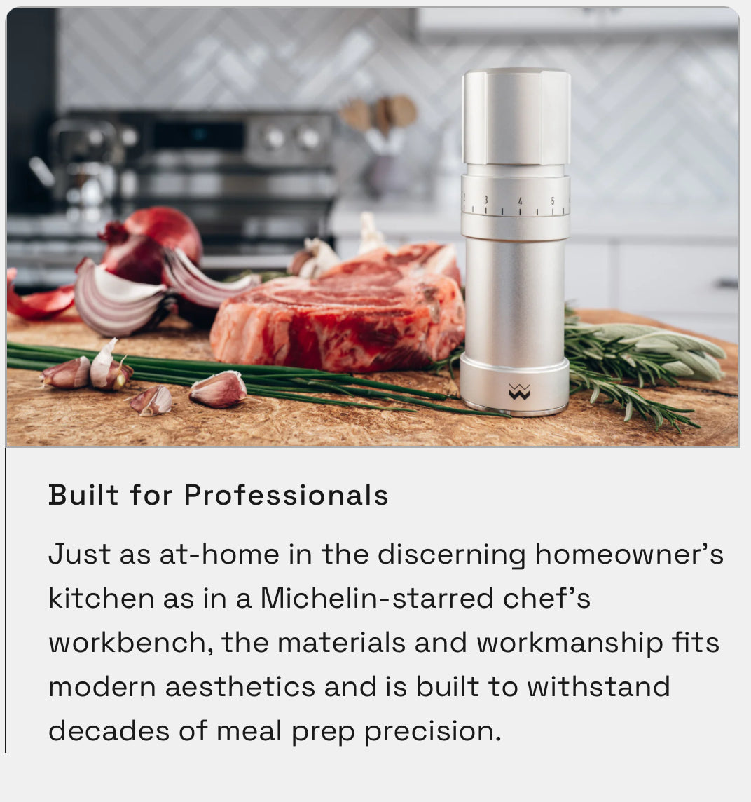 Weber Workshops Premium molinillo de sal y pimienta con soporte - Coffee Coaching Club