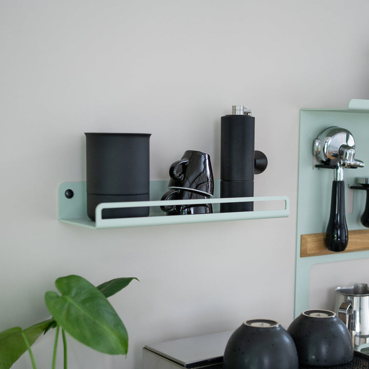 Flate - barista wall shelf for coffee beans and barista accessories - Coffee Coaching Club