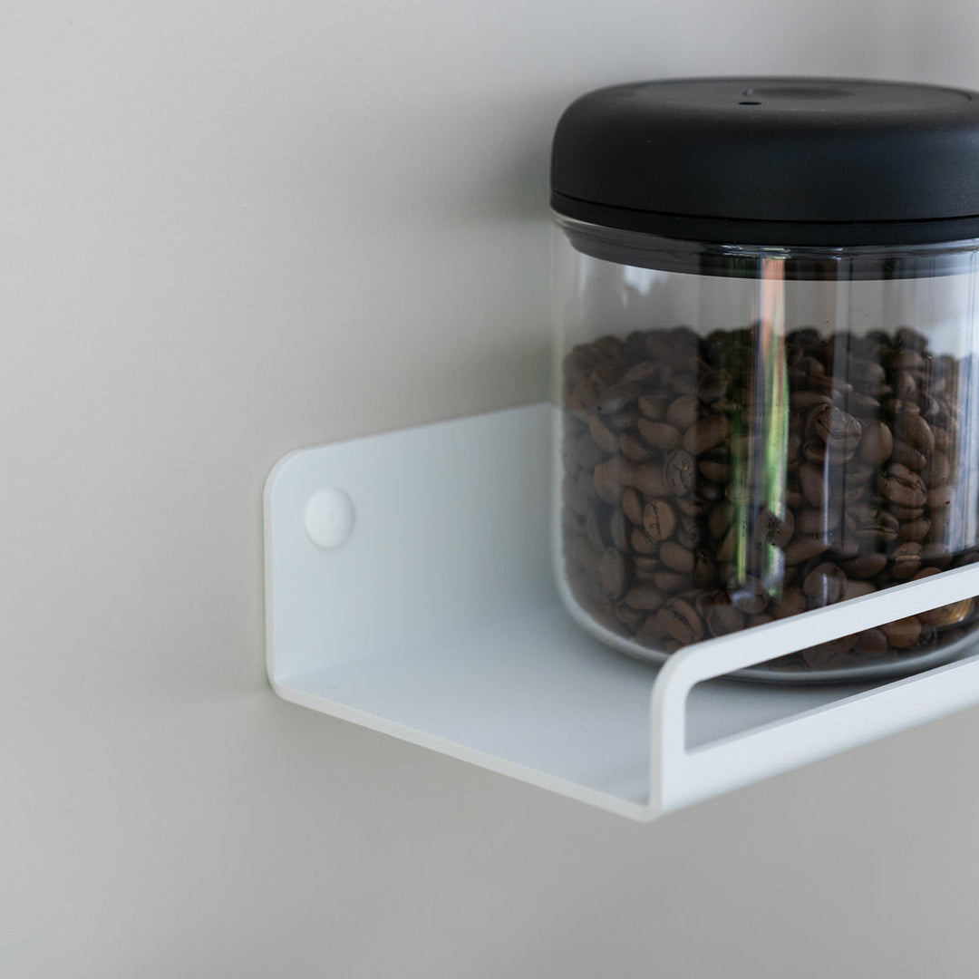 Flate - barista wall shelf for coffee beans and barista accessories - Coffee Coaching Club