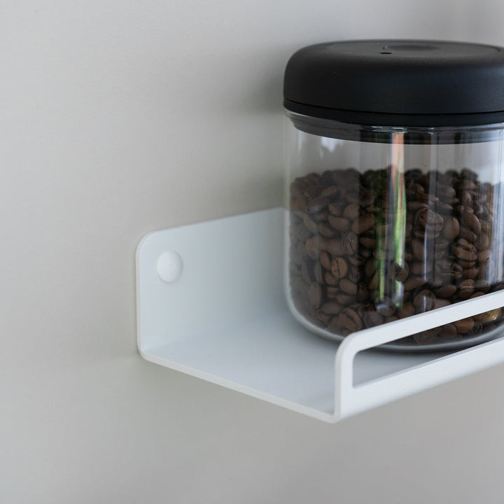 Flate - barista wall shelf for coffee beans and barista accessories - Coffee Coaching Club