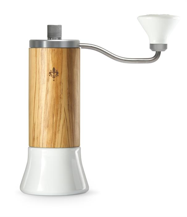 Eureka Baby Grinder Olivenholz mit Keramikbehälter – Handmühle – Coffee Coaching Club