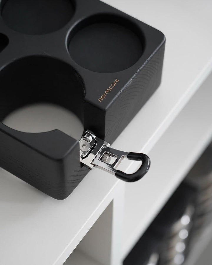 Normcore Compact Tamping Station while tamping – Coffee Coaching Club 8