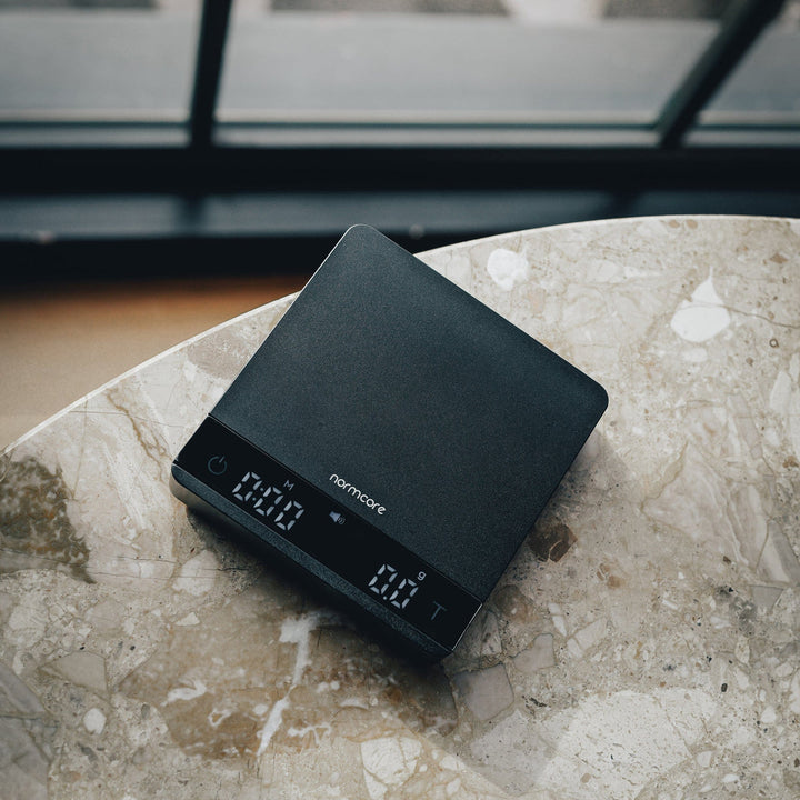 Normcore Báscula de Nogal Botones Capacitivos – Coffee Coaching Club 3