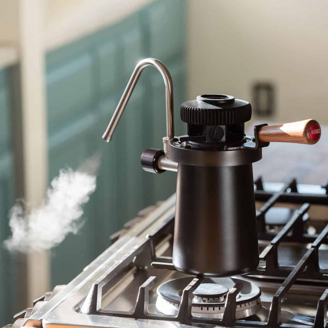 Flair Wizard Steamer mit Holzgriff – Coffee Coaching Club 5