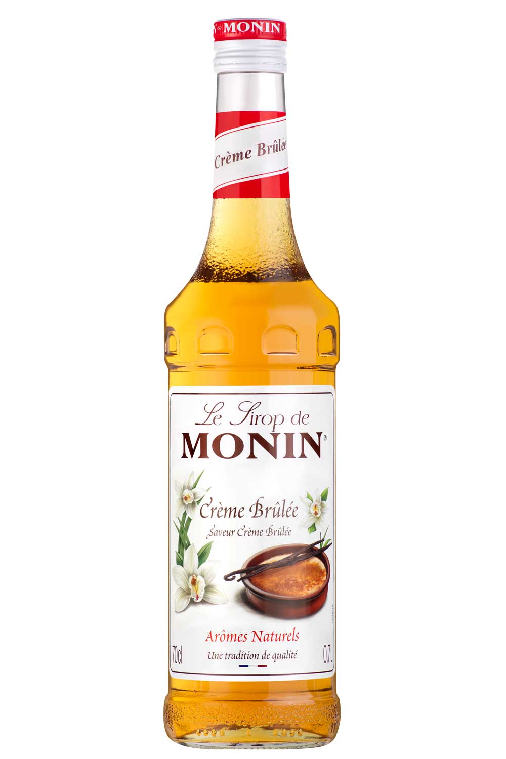 Sirop MONIN Crème Brûlée - offre à ta boisson une touche de dessert Flair - Coffee Coaching Club