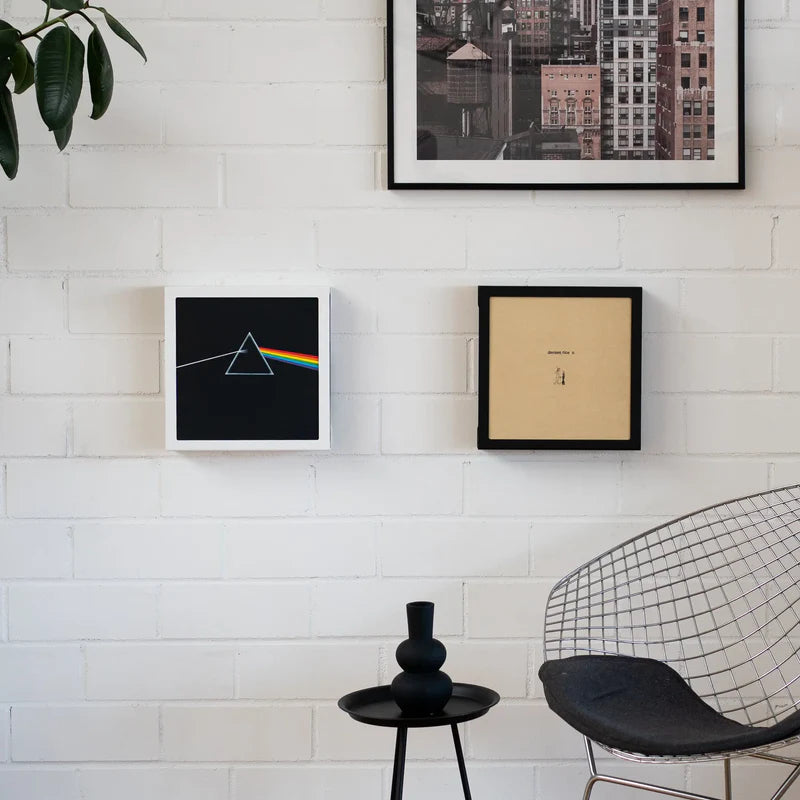 FLATE Schallplatten Wandhalterung Square, Weiß – Coffee Coaching Club