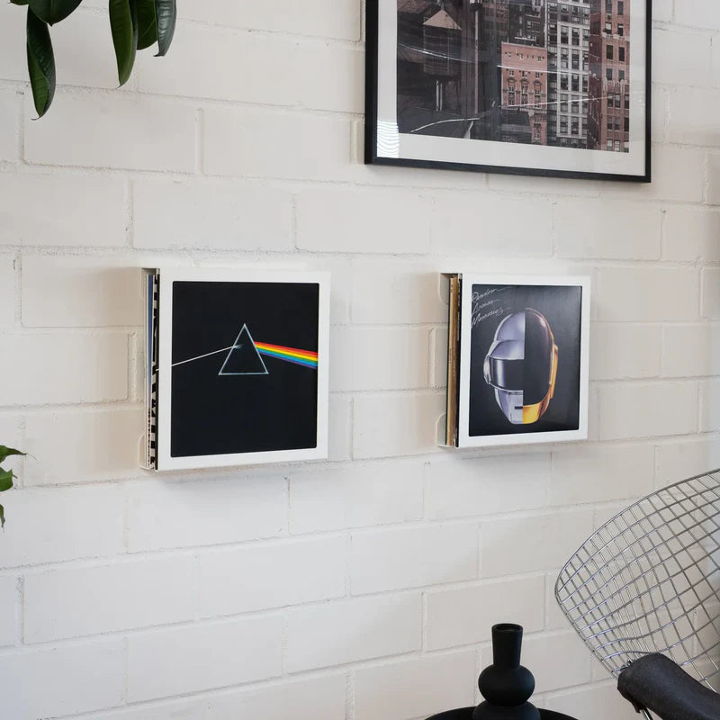 FLATE Schallplatten Wandhalterung Square, Weiß – Coffee Coaching Club