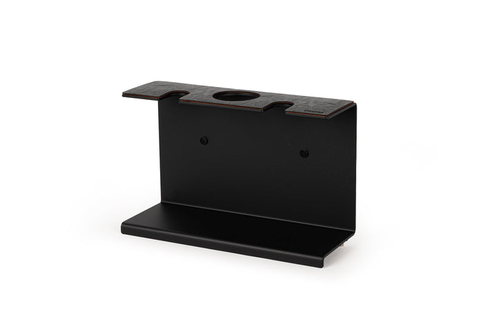 Eurista Station schwarz matt – 3 mm Stahl, Wand- und Standmontage – Coffee Coaching Club