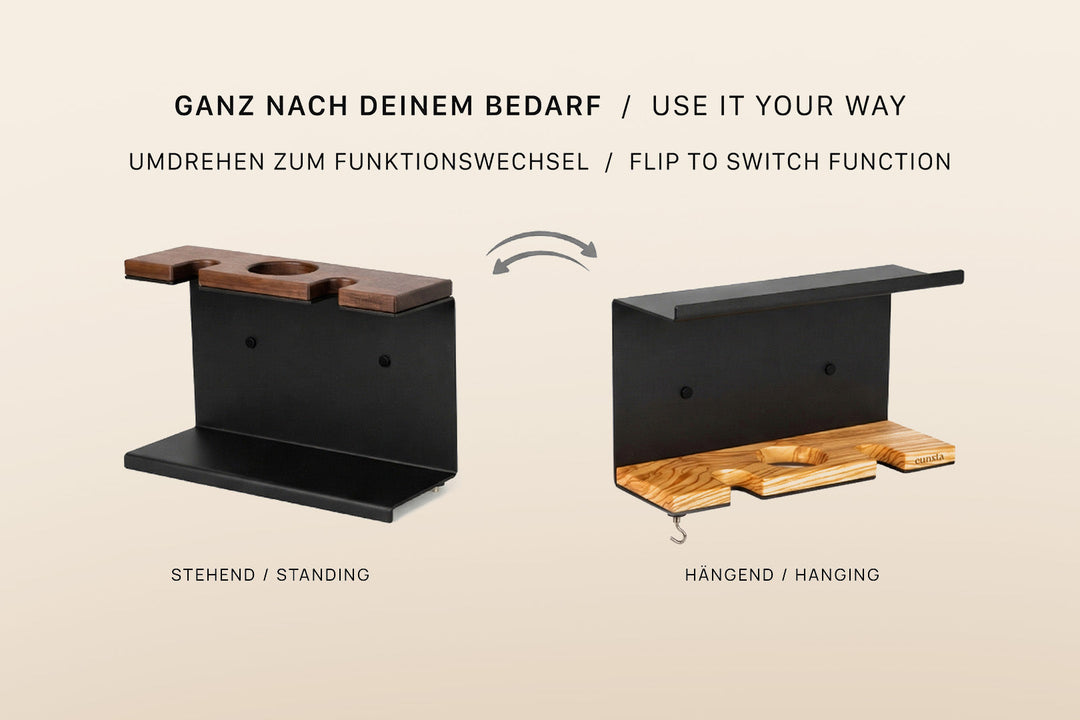 Eurista Station – Detail mit Magnethaken und Siebträgerhalterung – Coffee Coaching Club