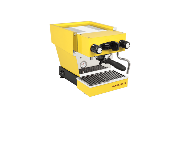 La Marzocco Linea Micra in Gelb – Frontansicht halbseitlich – Coffee Coaching Club