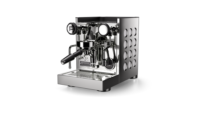 Rocket Appartamento TCA stainless steel white side view – Coffee Coaching Club 3