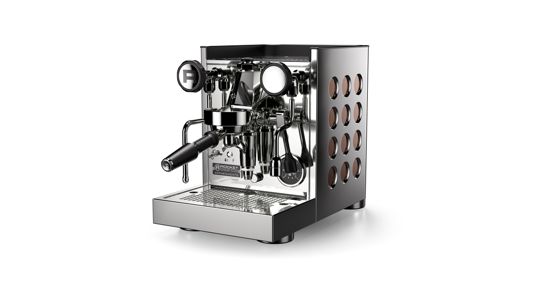 Rocket Appartamento TCA stainless steel copper E61 brew group – Coffee Coaching Club 2