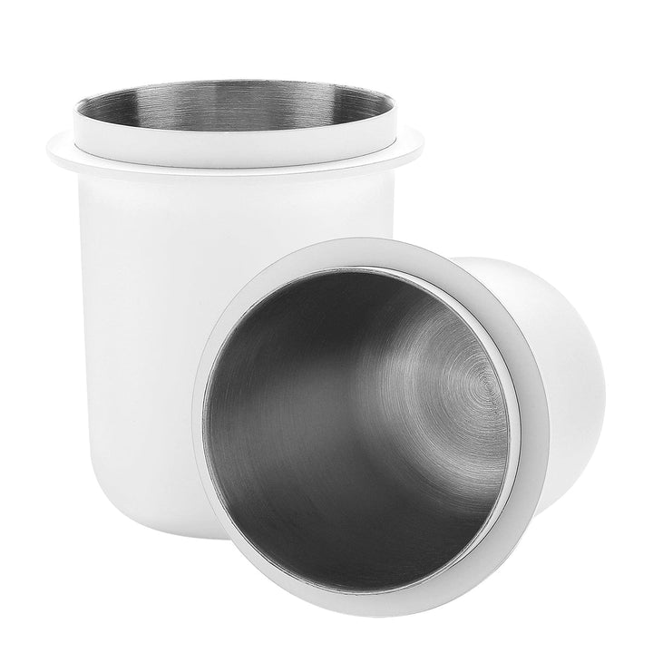 Normcore Dosing Cup Tall branco em aço inoxidável 304 – Coffee Coaching Club 1