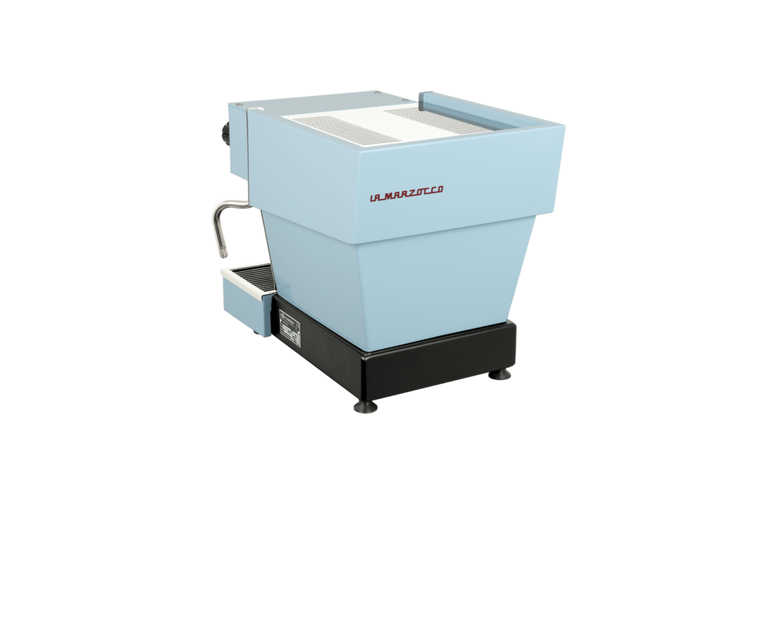 La Marzocco Linea Micra in Hellblau – Rückansicht – Coffee Coaching Club