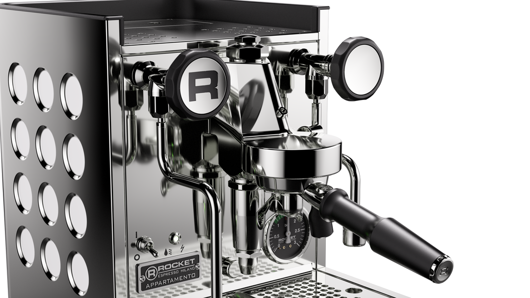 Rocket Appartamento TCA stainless steel white embossed side panel – Coffee Coaching Club 4