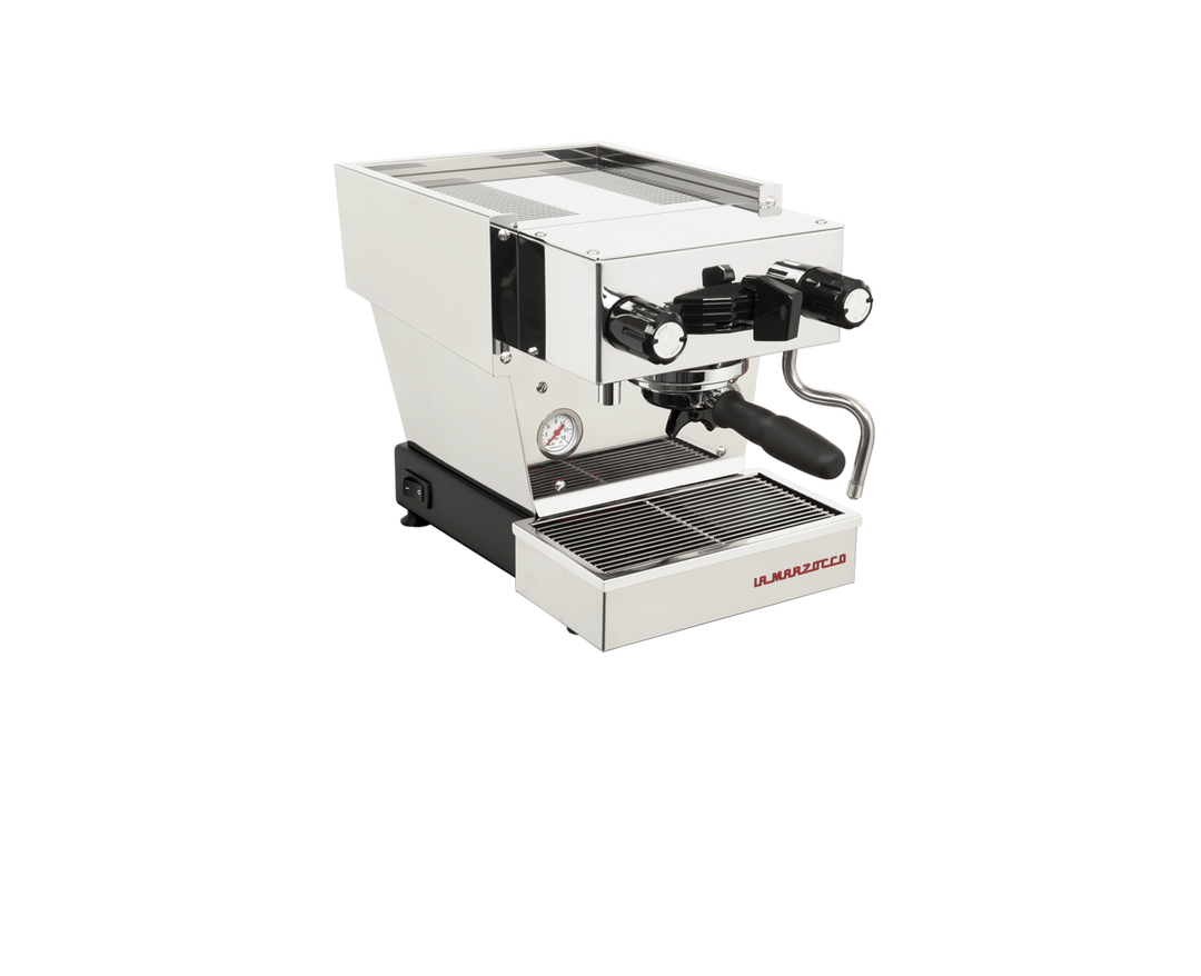 La Marzocco Linea Micra in Weiss – Frontansicht halbseitlich – Coffee Coaching Club