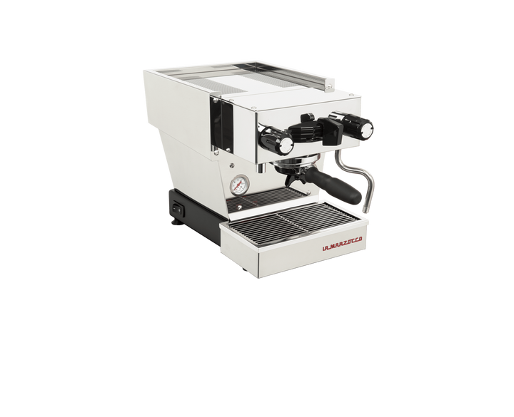 La Marzocco Linea Micra in Weiss – Frontansicht halbseitlich – Coffee Coaching Club