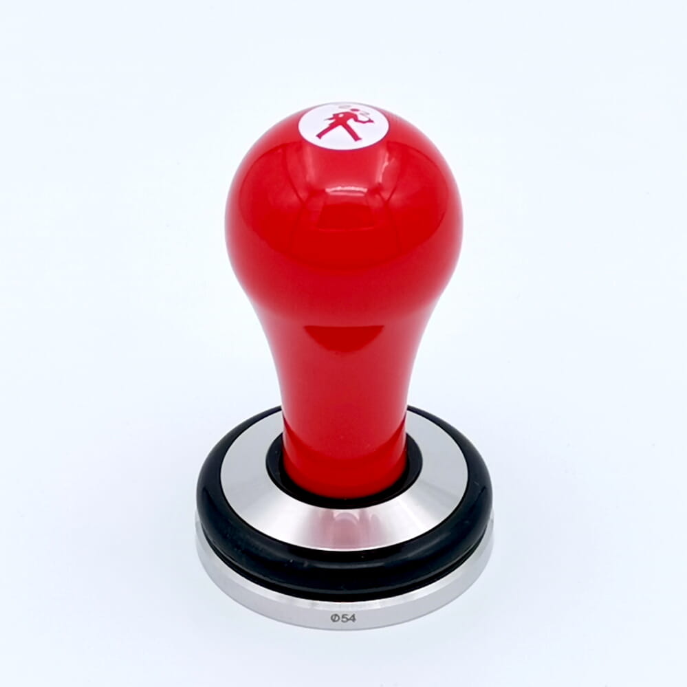 Olympia Express Tamper 54mm rot mit Logo Maximatic – Coffee Coaching Club 1