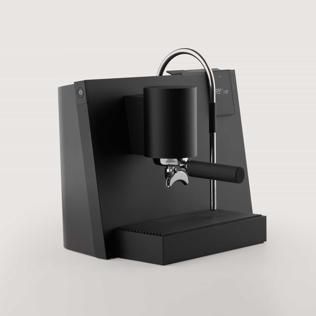 Ligre Youn Designer-Espressomaschine in Schwarz Matt mit Buche-Akzent – Coffee Coaching Club